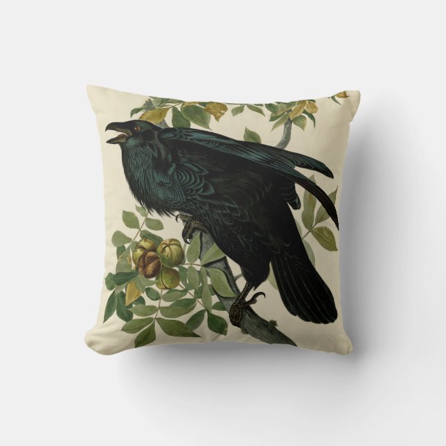 Audubon Raven Bird Classic Artwork Kissen (Vorderseite)