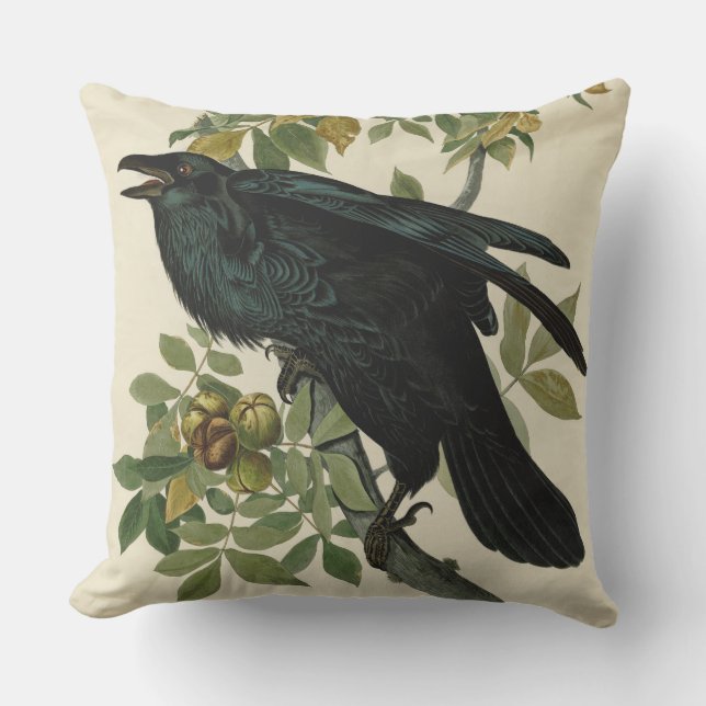 Audubon Raven Bird Classic Artwork Kissen (Vorderseite)