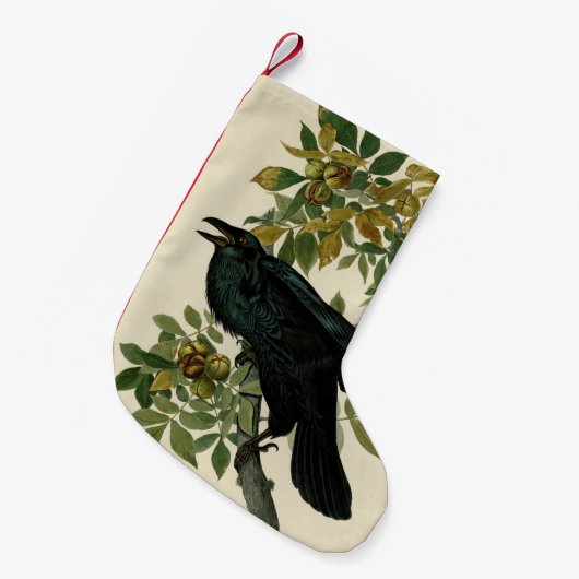 Audubon Raven Bird Classic Artwork Kleiner Weihnachtsstrumpf (Vorderansicht (hängend))