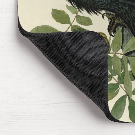 Audubon Raven Bird Classic Artwork Mousepad (Ecke)