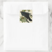 Audubon Raven Bird Classic Artwork Quadratischer Aufkleber (Tasche)