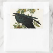 Audubon Raven Bird Classic Artwork Rechteckiger Aufkleber (Tasche)