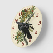 Audubon Raven Bird Classic Artwork Runde Wanduhr (Winkel)