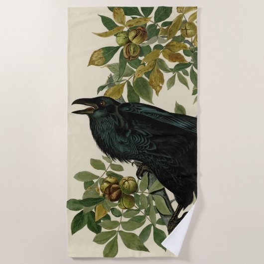 Audubon Raven Bird Classic Artwork Strandtuch (Vorderseite)