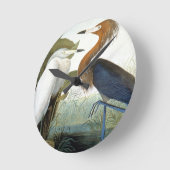 Audubon: Reddish Egret oder Lila Heron Runde Wanduhr (Winkel)