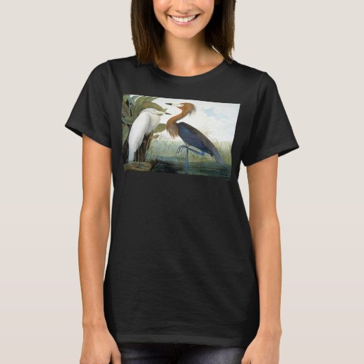 Audubon: Reddish Egret oder Lila Heron T-Shirt (Vorderseite)