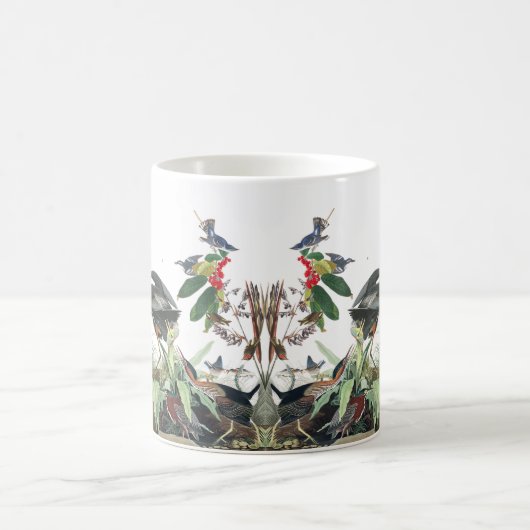 Audubon Reiher-Vogel-Collagen-Tier-Tier-Tasse Kaffeetasse (Mittel)