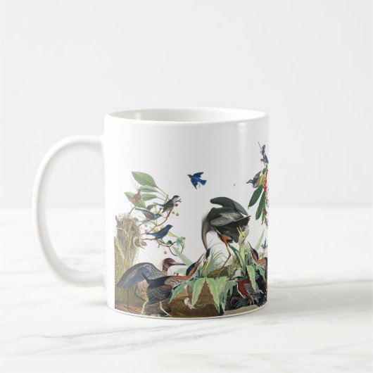 Audubon Reiher-Vogel-Collagen-Tier-Tier-Tasse Kaffeetasse (Links)