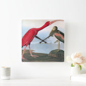 Audubon: Scarlet Ibis Quadratische Wanduhr (Zuhause)