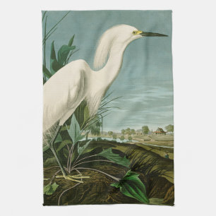 Audubon Schneereiher Weißer Reiher Vogel Vogelbeob Geschirrtuch