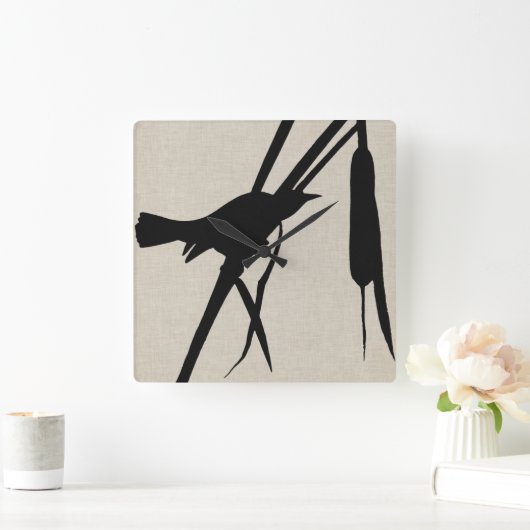 Audubon Silhouette II Quadratische Wanduhr (Zuhause)