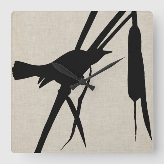 Audubon Silhouette II Quadratische Wanduhr (Vorderseite)
