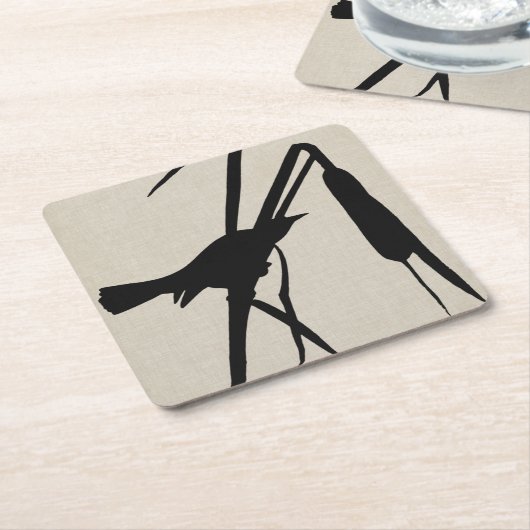 Audubon Silhouette II Rechteckiger Pappuntersetzer (angewinkelt)