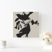 Audubon Silhouette IV Quadratische Wanduhr (Zuhause)