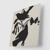 Audubon Silhouette IV Quadratische Wanduhr (Winkel)