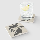 Audubon Silhouette IV Steinuntersetzer (Seitenansicht)