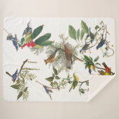 Audubon Singvogel-Vogel-Collage Sherpa Decke Sherpadecke (Vorderseite (Horizontal))