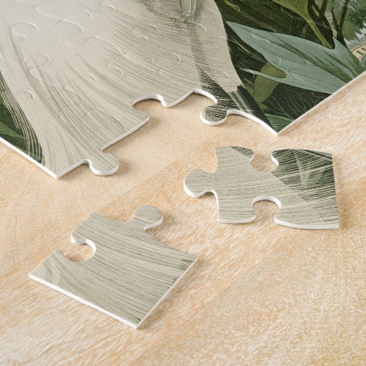 Audubon Snowy Heron White Egret Bird Puzzle (Seite)