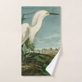 Audubon Snowy Heron White Egret Bird Vogelbeobacht Badhandtuch Set (Handtuch)