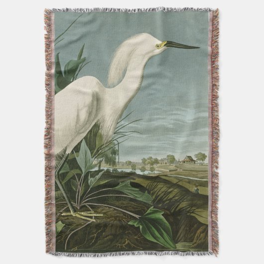 Audubon Snowy Heron White Egret Bird Vogelbeobacht Decke (Vorderseite Vertikal)