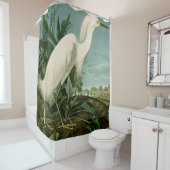 Audubon Snowy Heron White Egret Bird Vogelbeobacht Duschvorhang (Beispiel)