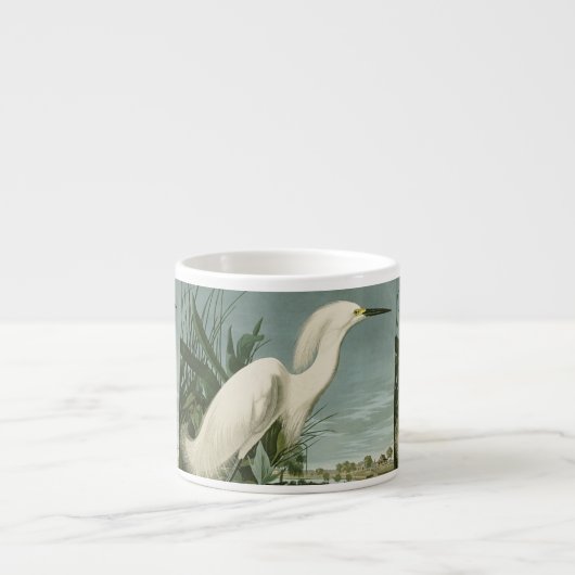 Audubon Snowy Heron White Egret Bird Vogelbeobacht Espressotasse (Vorderseite)