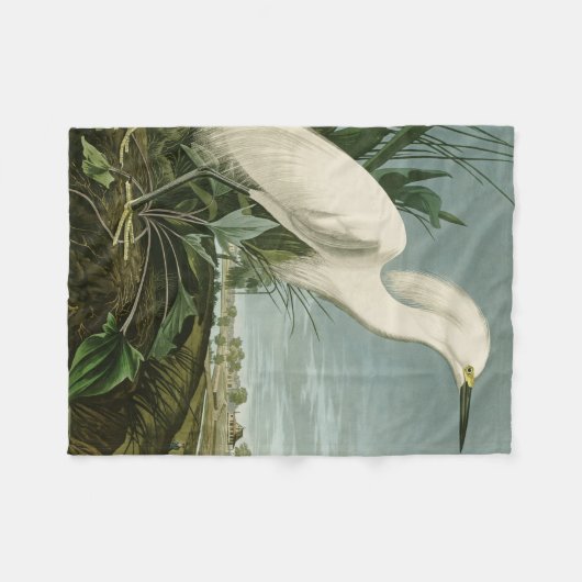 Audubon Snowy Heron White Egret Bird Vogelbeobacht Fleecedecke (Vorderseite (Horizontal))