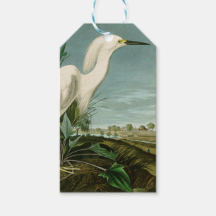 Audubon Snowy Heron White Egret Bird Vogelbeobacht Geschenkanhänger
