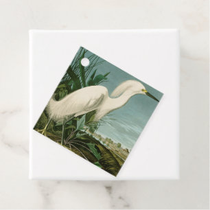Audubon Snowy Heron White Egret Bird Vogelbeobacht Geschenkanhänger