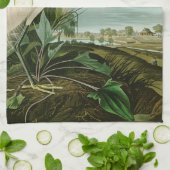 Audubon Snowy Heron White Egret Bird Vogelbeobacht Geschirrtuch (Gefaltet)