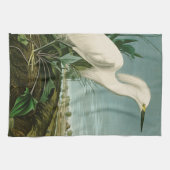 Audubon Snowy Heron White Egret Bird Vogelbeobacht Geschirrtuch (Horizontal)