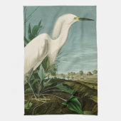 Audubon Snowy Heron White Egret Bird Vogelbeobacht Geschirrtuch (Vertikal)