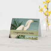 Audubon Snowy Heron White Egret Bird Vogelbeobacht Karte (Gelbe Blume)
