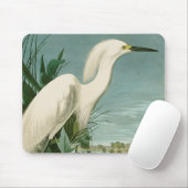 Audubon Snowy Heron White Egret Bird Vogelbeobacht Mousepad (Mit Mouse)