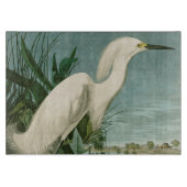 Audubon Snowy Heron White Egret Bird Vogelbeobacht Schneidebrett (Vorderseite)