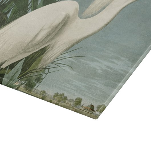 Audubon Snowy Heron White Egret Bird Vogelbeobacht Schneidebrett (Ecke)