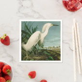 Audubon Snowy Heron White Egret Bird Vogelbeobacht Serviette (Beispiel)