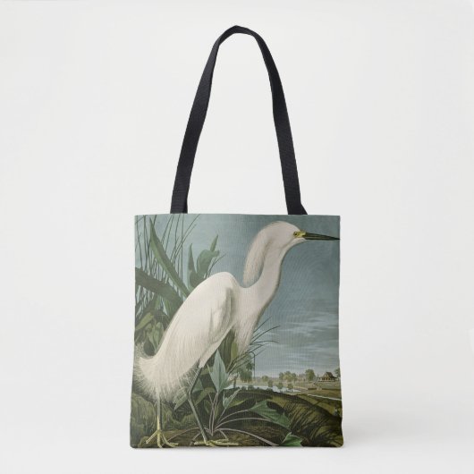 Audubon Snowy Heron White Egret Bird Vogelbeobacht Tasche (Vorderseite)