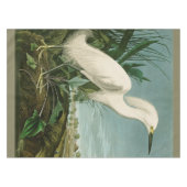 Audubon Snowy Heron White Egret Bird Vogelbeobacht Tischdecke (Vorderseite (Horizontal))