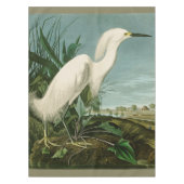 Audubon Snowy Heron White Egret Bird Vogelbeobacht Tischdecke (Vorderseite)