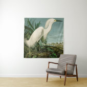 Audubon Snowy Heron White Egret Bird Vogelbeobacht Wandteppich (Beispiel)