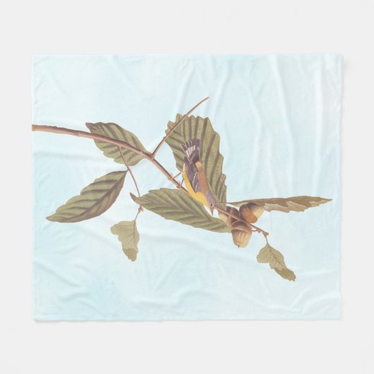 Audubon Swainson's Warbler Bird auf der Oak Branch Fleecedecke (Vorderseite (Horizontal))