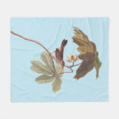 Audubon Swamp Sparrow Bird on Wild Mandrake Fleecedecke (Vorderseite (Horizontal))