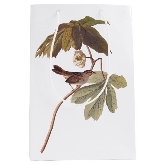 Audubon Swamp Sparrow Bird on Wild Mandrake Mittlere Geschenktüte (Vorderseite)