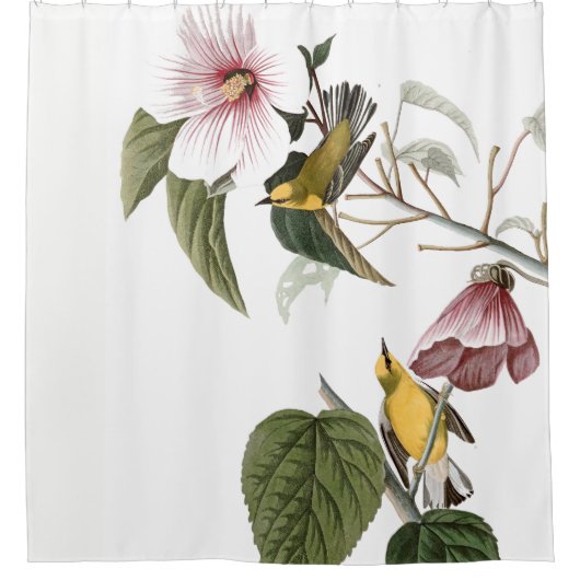 Audubon Trällerer-Vogel-Tierblumenduschvorhang Duschvorhang (Vorderseite)