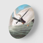 Audubon: Trumpeter Swan Runde Wanduhr (Winkel)