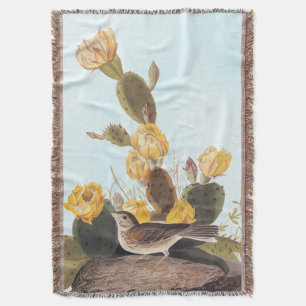 Audubon Vesper Sparrow und Prickly Pear Cactus Decke