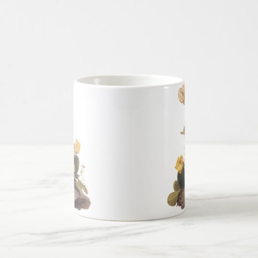 Audubon Vesper Sparrow und Prickly Pear Cactus Kaffeetasse (Mittel)