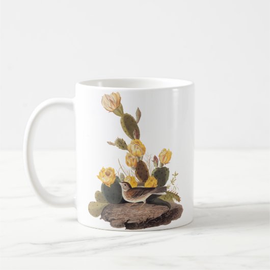Audubon Vesper Sparrow und Prickly Pear Cactus Kaffeetasse (Links)