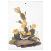 Audubon Vesper Sparrow und Prickly Pear Cactus Klemmbrett (Rückseite)